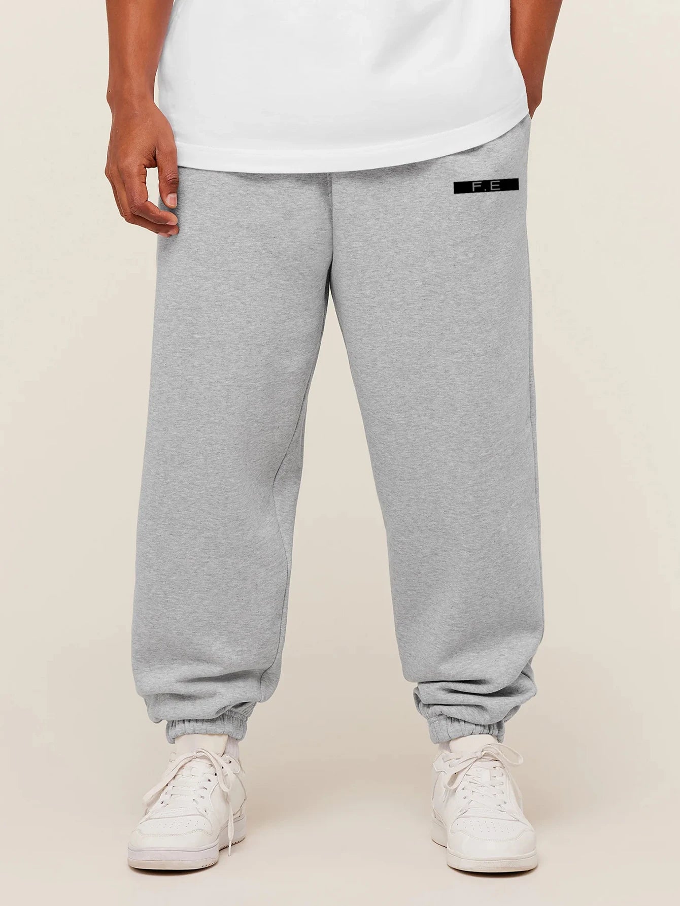 Men's Cuffed Essential Straight Leg Joggers - Grey