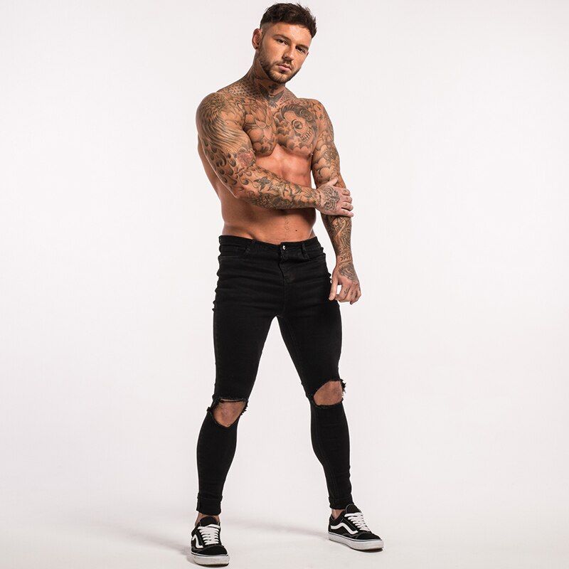 Men's Super Skinny Ripped Jeans V2-FITNESS ENGINEERING
