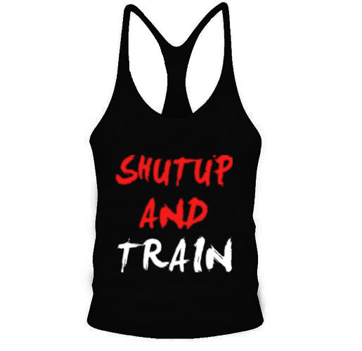 Men's "Shut up and Train" Stringer-FITNESS ENGINEERING