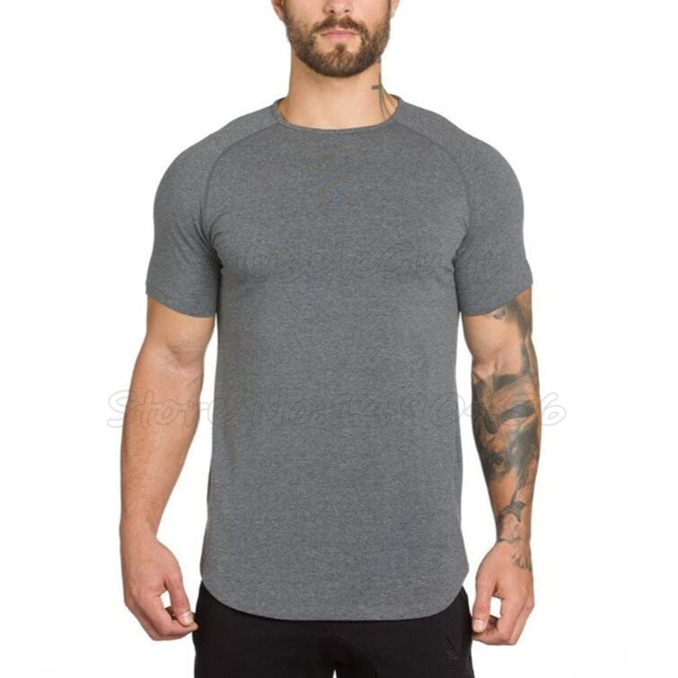 Men's Curved Hem Tee's-FITNESS ENGINEERING